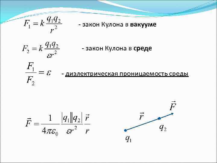 Закон кулона формула расстояния