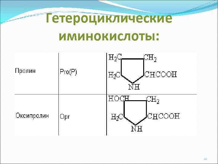 Гетероциклические иминокислоты: 22 