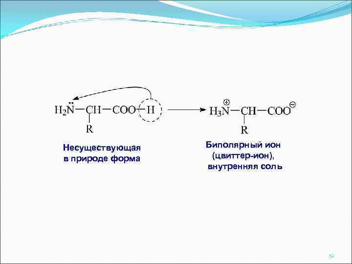 Несуществующая в природе форма Биполярный ион (цвиттер-ион), внутренняя соль 52 