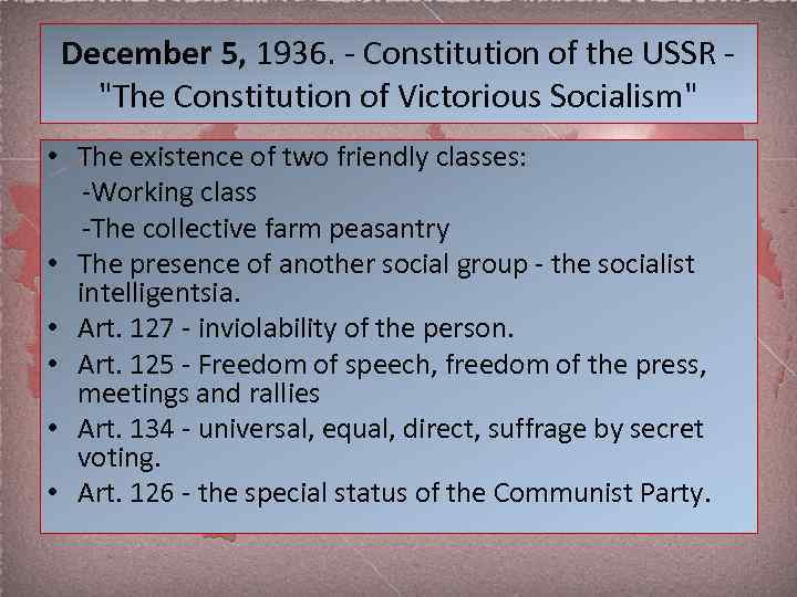 December 5, 1936. - Constitution of the USSR - 