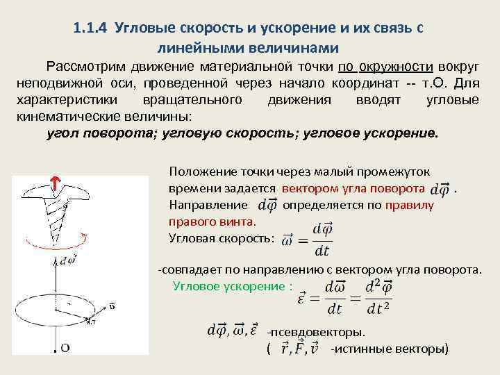 Формула угловой скорости при движении по окружности