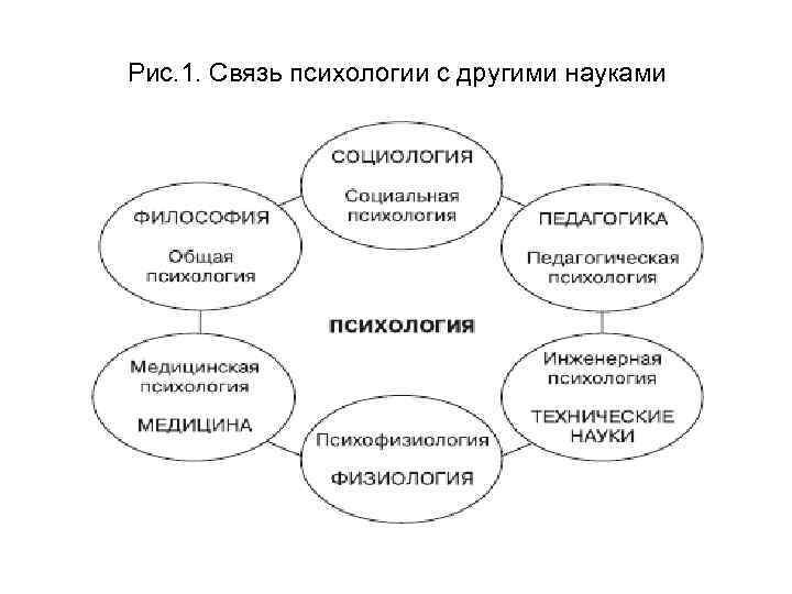 Рис. 1. Связь психологии с другими науками 