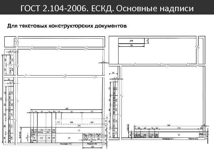 ГОСТ 2. 104 -2006. ЕСКД. Основные надписи Для текстовых конструкторских документов 