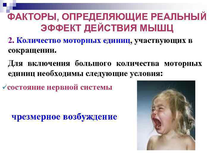 ФАКТОРЫ, ОПРЕДЕЛЯЮЩИЕ РЕАЛЬНЫЙ ЭФФЕКТ ДЕЙСТВИЯ МЫШЦ 2. Количество моторных единиц, участвующих в сокращении. Для