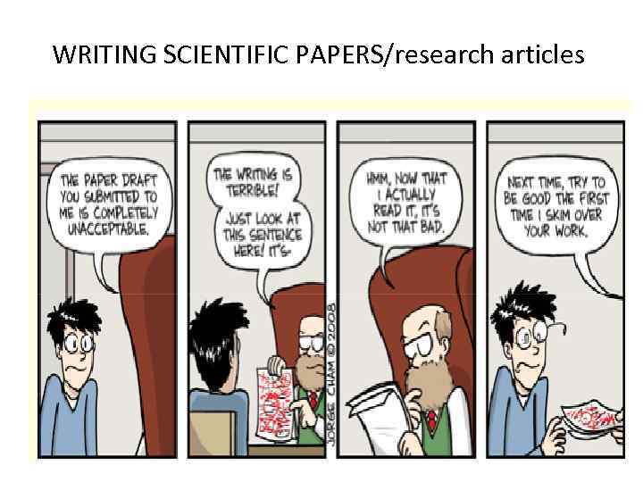 WRITING SCIENTIFIC PAPERS/research articles 