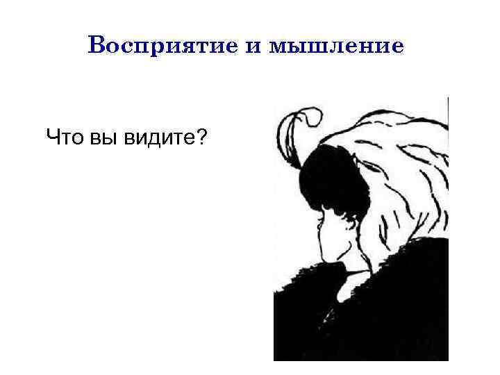 Восприятие и мышление Что вы видите? 