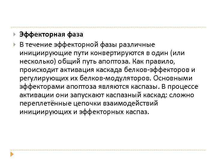  Эффекторная фаза В течение эффекторной фазы различные инициирующие пути конвертируются в один (или