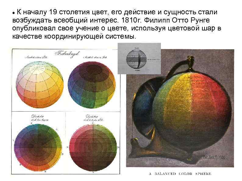 К началу 19 столетия цвет, его действие и сущность стали возбуждать всеобщий интерес. 1810