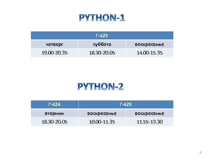 Г-425 четверг суббота воскресенье 19. 00 -20. 35 18. 30 -20. 05 14. 00