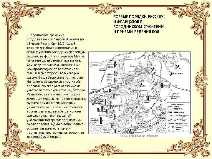 . Бородинское сражение продолжалось от 5 часов 30 минут до 18 часов 7 сентября
