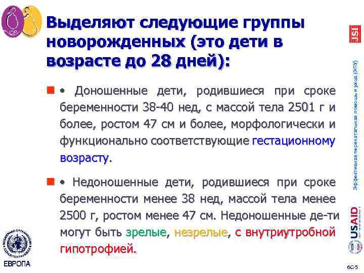 n • Доношенные дети, родившиеся при сроке беременности 38 40 нед, с массой тела