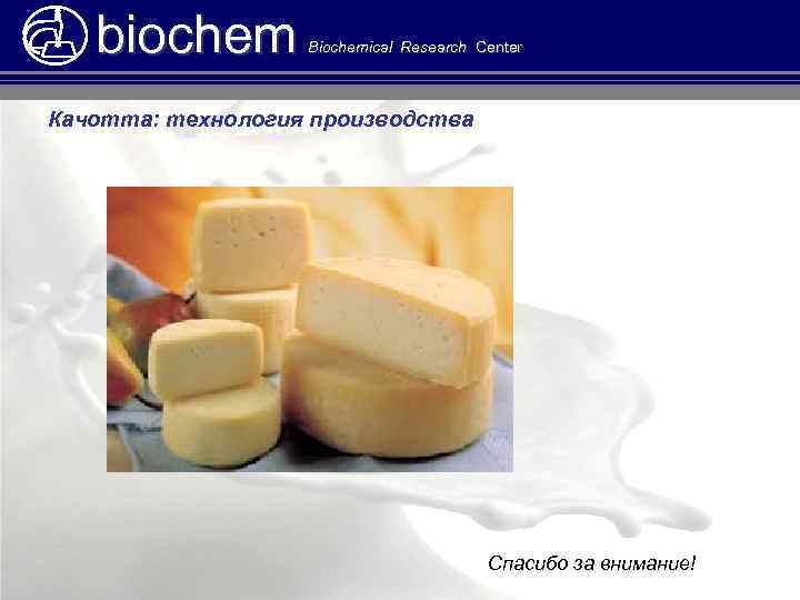 biochem Biochemical Research Center Качотта: технология производства Спасибо за внимание! 