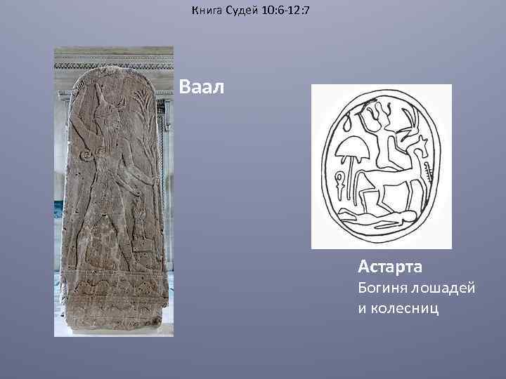 Книга Судей 10: 6 -12: 7 Ваал Астарта Богиня лошадей и колесниц 