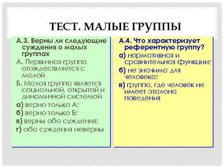 Малая группа презентация 10 класс профильный уровень