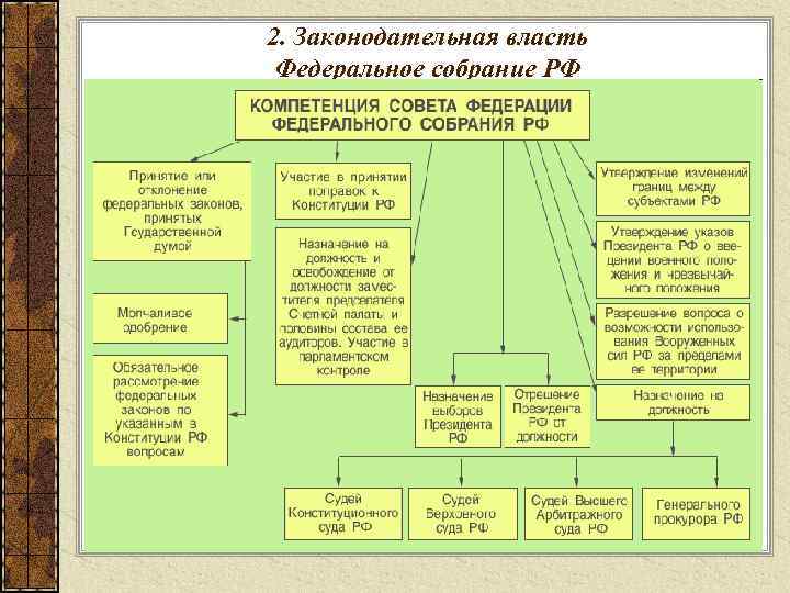 2. Законодательная власть Федеральное собрание РФ 