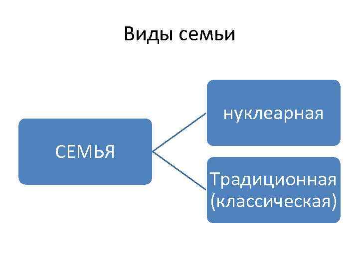 Виды семьи нуклеарная СЕМЬЯ Традиционная (классическая) 