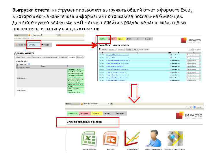 Выгрузка отчета: инструмент позволяет выгружать общий отчет в формате Excel, в котором есть аналитечкая