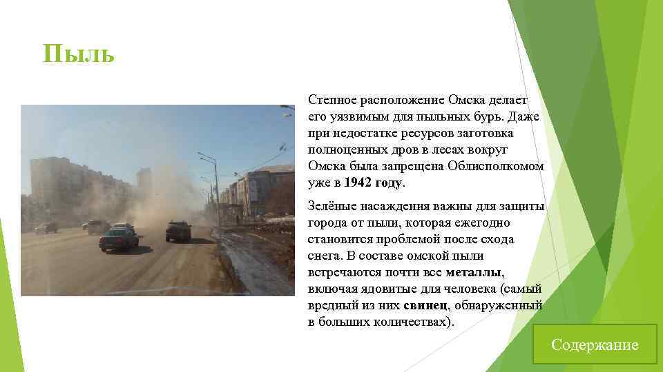 Пыль Степное расположение Омска делает его уязвимым для пыльных бурь. Даже при недостатке ресурсов