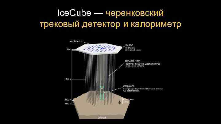 Ice. Cube — черенковский трековый детектор и калориметр 