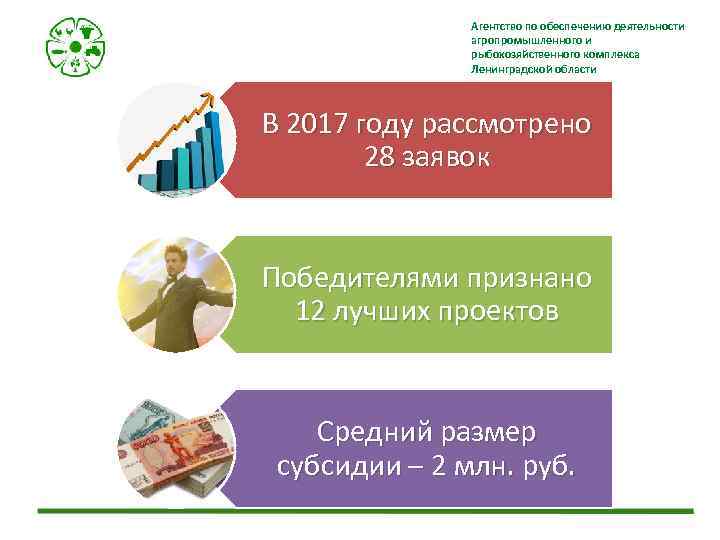 Агентство по обеспечению деятельности агропромышленного и рыбохозяйственного комплекса Ленинградской области В 2017 году рассмотрено