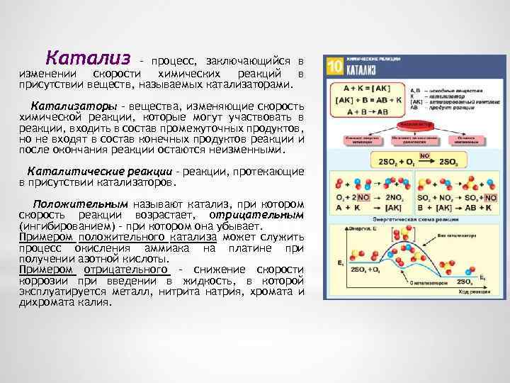 Катализ - процесс, заключающийся в изменении скорости химических реакций в присутствии веществ, называемых катализаторами.