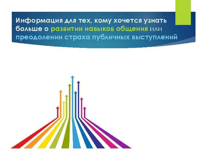 Информация для тех, кому хочется узнать больше о развитии навыков общения или преодолении страха