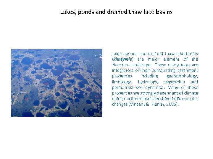 Lakes, ponds and drained thaw lake basins Lakes, ponds and drained thaw lake basins