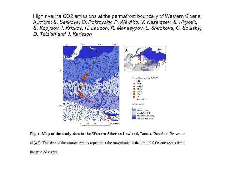 High riverine CO 2 emissions at the permafrost boundary of Western Siberia Authors: S.