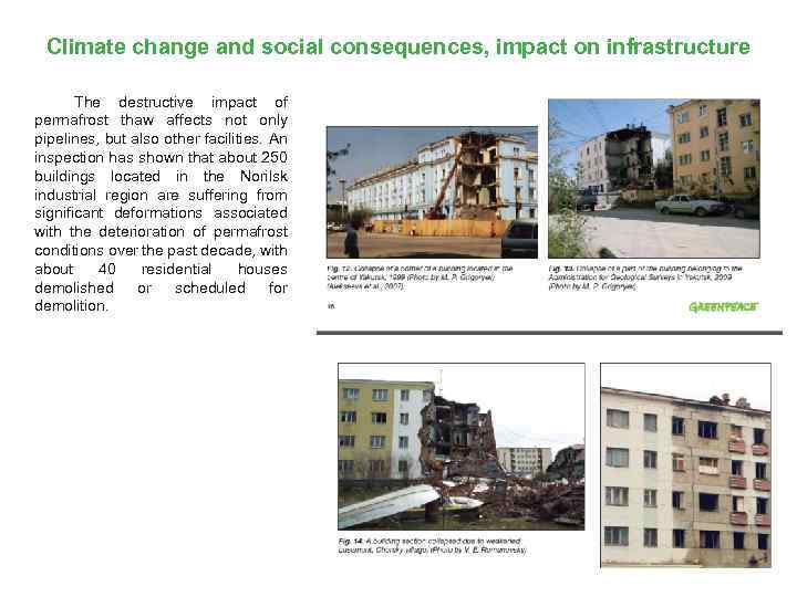 Climate change and social consequences, impact on infrastructure The destructive impact of permafrost thaw