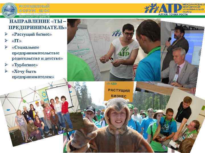 НАПРАВЛЕНИЕ «ТЫ ПРЕДПРИНИМАТЕЛЬ» Ø «Растущий бизнес» Ø «IT» Ø «Социальное предпринимательство: родительство и детство»