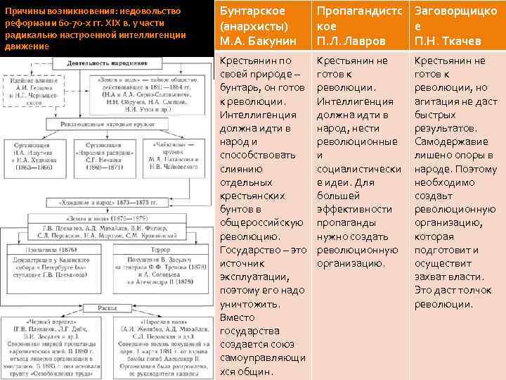 Причины возникновения: недовольство реформами 60 -70 -х гг. XIX в. у части радикально настроенной