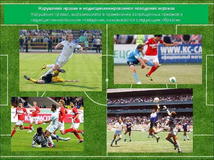  Нарушения правил и недисциплинированное поведение игроков Нарушения правил, выразившиеся в применении запрещенных приемов