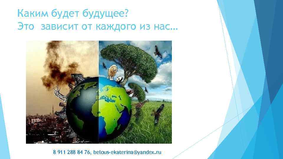 Каким будет будущее? Это зависит от каждого из нас… 8 911 288 84 76,