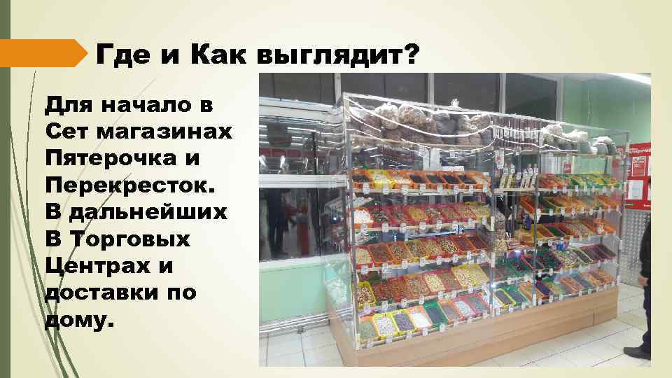 Где и Как выглядит? Для начало в Сет магазинах Пятерочка и Перекресток. В дальнейших