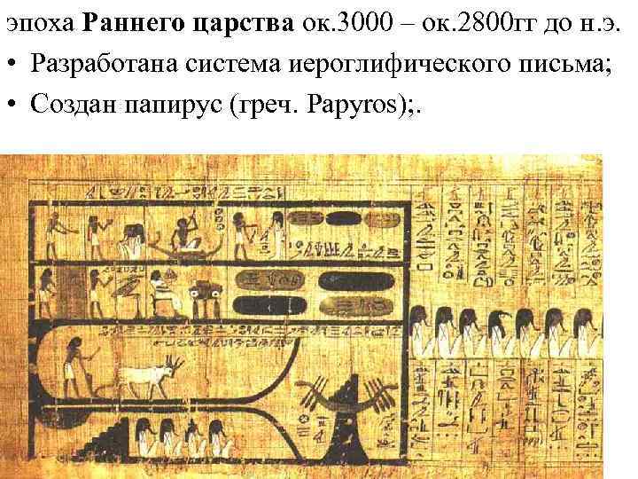 эпоха Раннего царства ок. 3000 – ок. 2800 гг до н. э. • Разработана