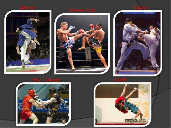 Дзю-до Ушу - Саньда Каратэ Тайский бокс Самбо 