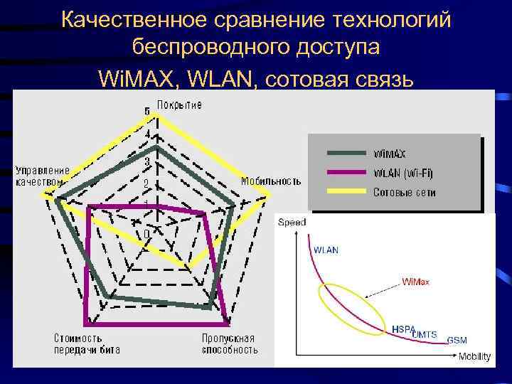 Качественное сравнение технологий беспроводного доступа Wi. MAX, WLAN, сотовая связь 