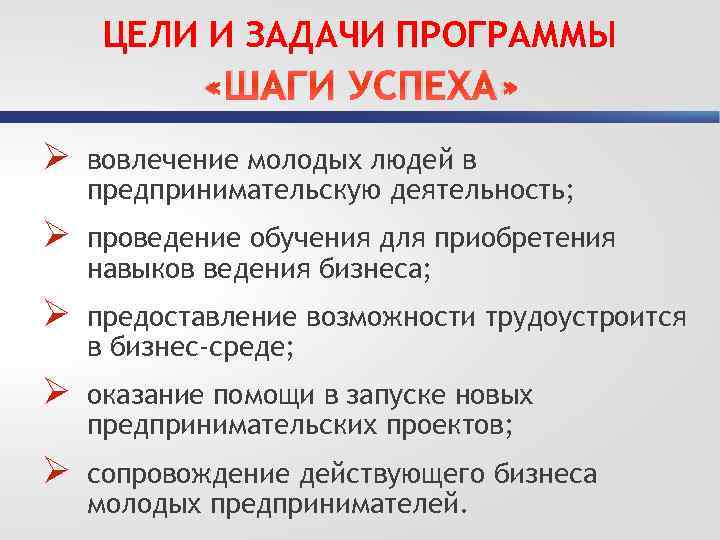 Проект вовлечение молодежи в предпринимательскую деятельность