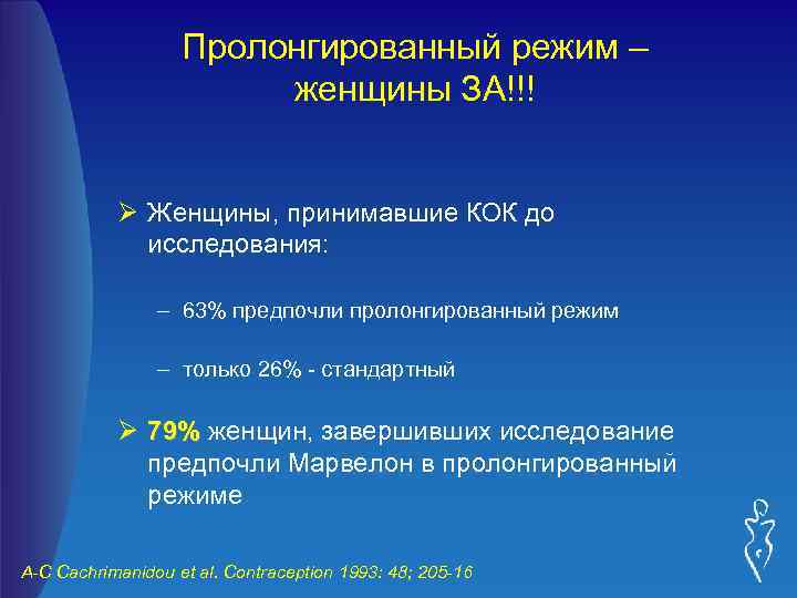 Пролонгированный режим – женщины ЗА!!! Ø Женщины, принимавшие КОК до исследования: – 63% предпочли