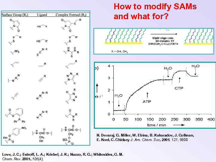 How to modify SAMs and what for? N. Devaraj, G. Miller, W. Ebina, B.