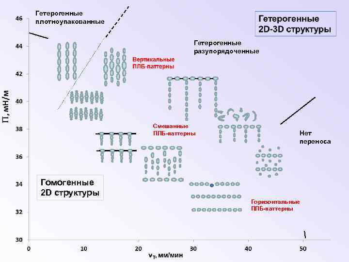 Гетерогенные плотноупакованные Гетерогенные разупорядоченные Смешанные ПЛБ-паттерны Нет переноса Гомогенные 2 D структуры Горизонтальные ПЛБ-паттерны