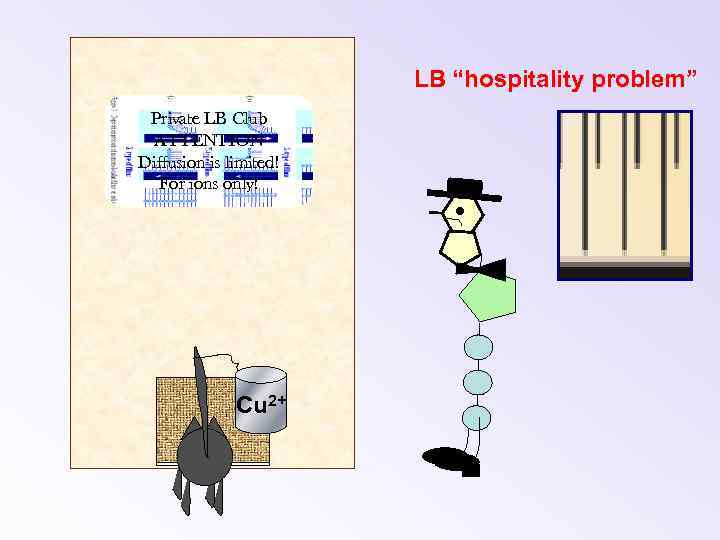 LB “hospitality problem” Private LB Club ATTENTION Diffusion is limited! For ions only! Cu