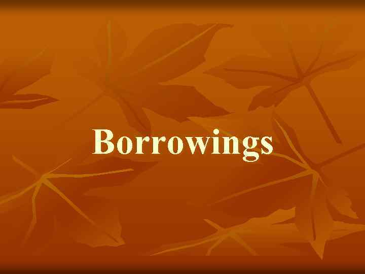 Borrowings 