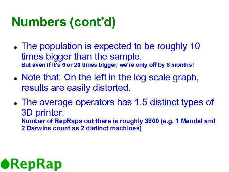 Numbers (cont'd) The population is expected to be roughly 10 times bigger than the