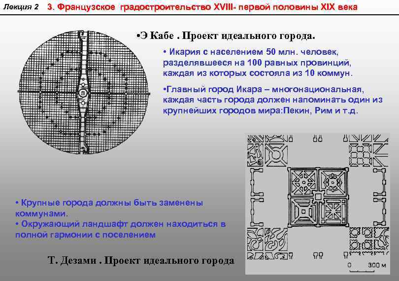 Лекция 2 3. Французское градостроительство XVIII- первой половины XIX века • Э Кабе. Проект