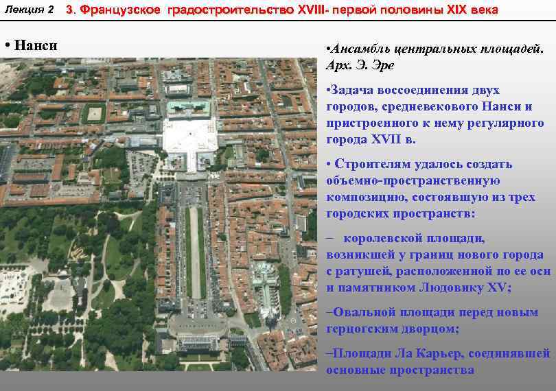 Лекция 2 • Нанси 3. Французское градостроительство XVIII- первой половины XIX века • Ансамбль