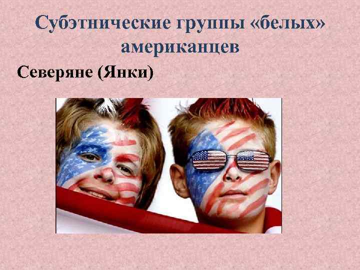 Субэтнические группы «белых» американцев Северяне (Янки) 