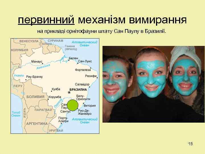 первинний механізм вимирання на прикладі орнітофауни штату Сан Паулу в Бразилії. 15 