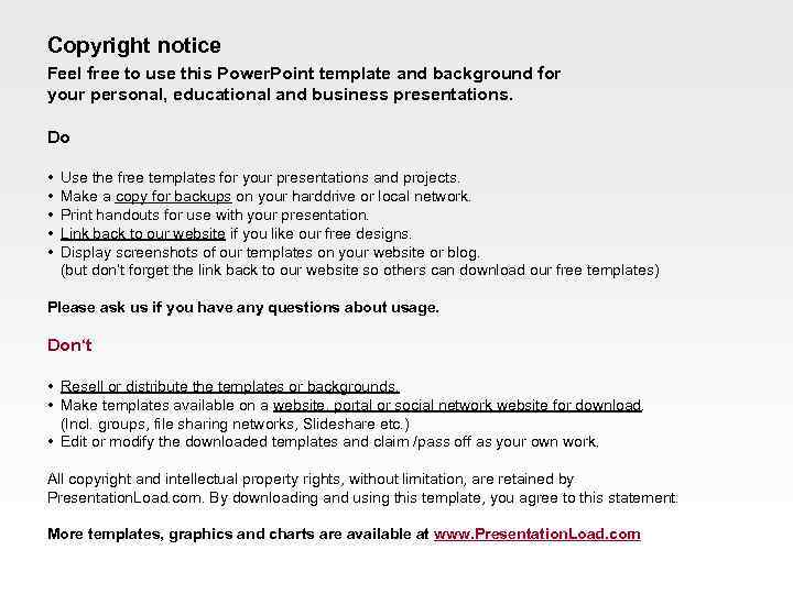 Copyright notice Feel free to use this Power. Point template and background for your