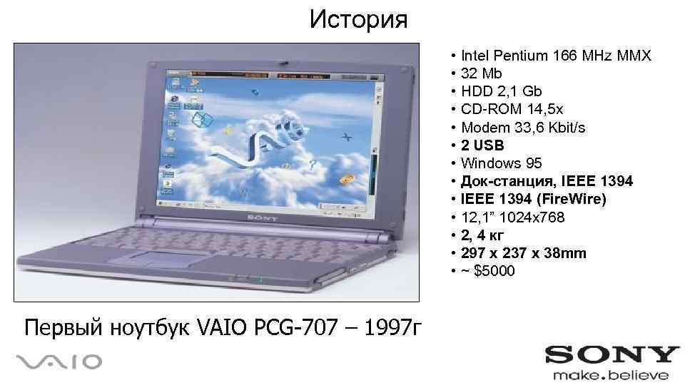 История • Intel Pentium 166 МHz MMX • 32 Mb • HDD 2, 1